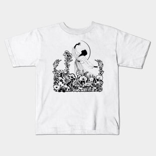 Iluustartion woman and the moon Kids T-Shirt